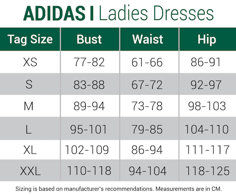 adidas-dresses-womens size chart