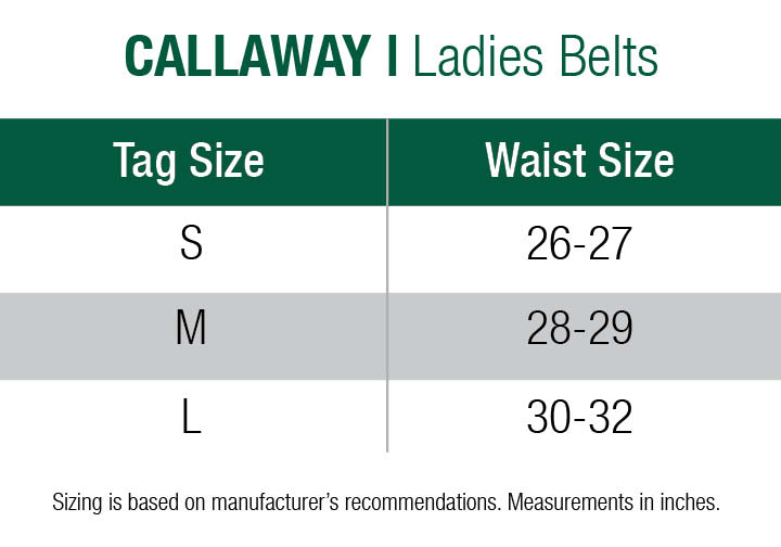 callaway-belts-womens size chart