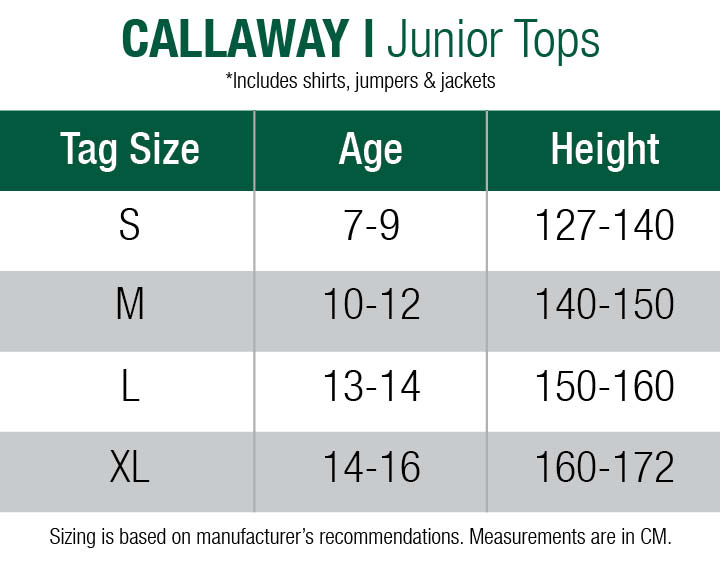 callaway-shirts-juniors size chart