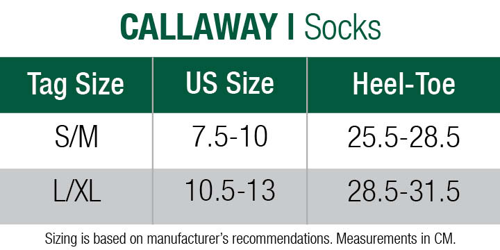 Callaway Size Chart