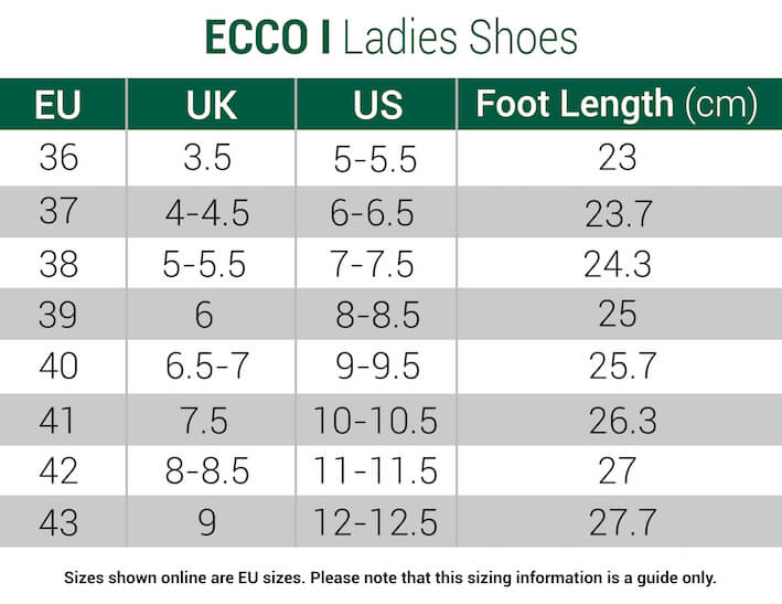 ecco-shoes-womens size chart
