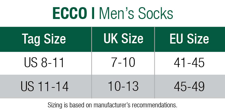 ecco-socks-mens size chart