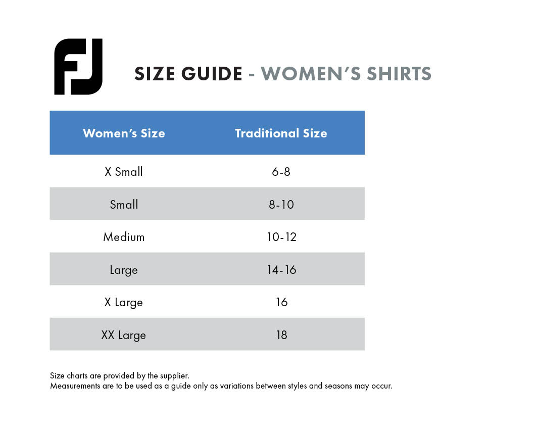 footjoy-shirts-womens size chart