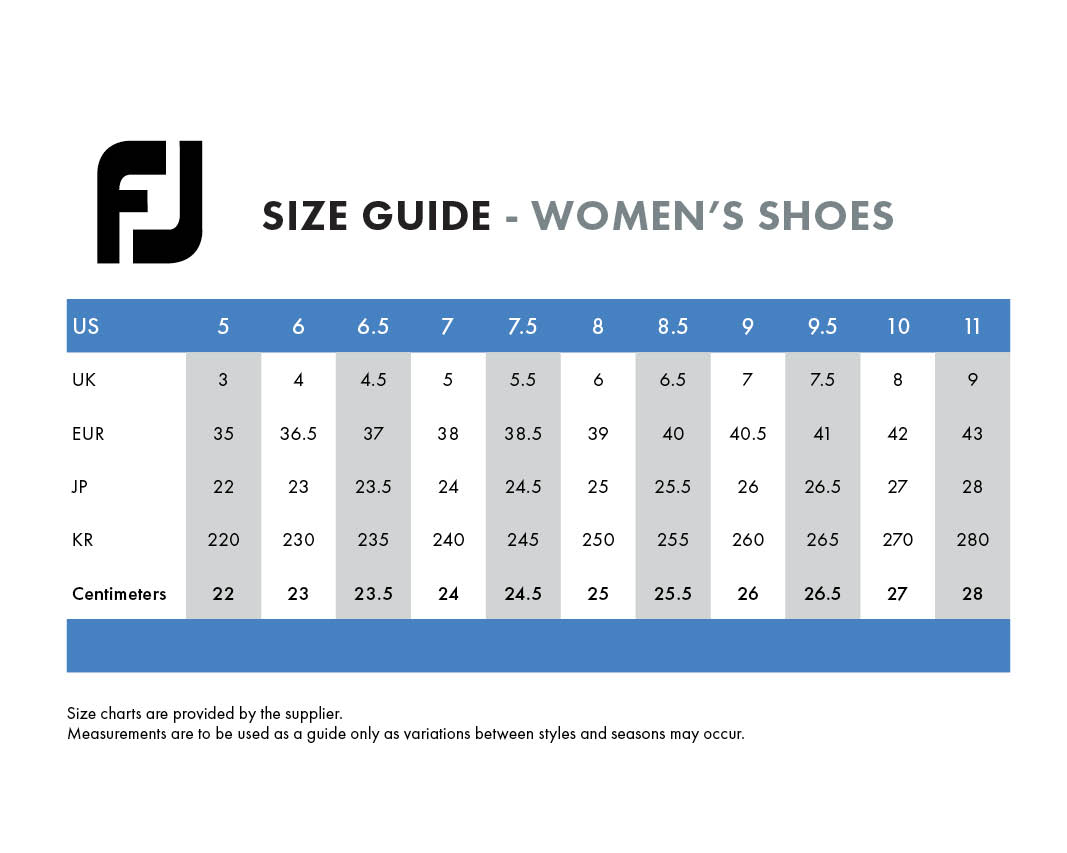 footjoy-shoes-womens size chart