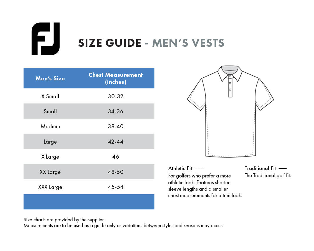 footjoy-vests-mens size chart