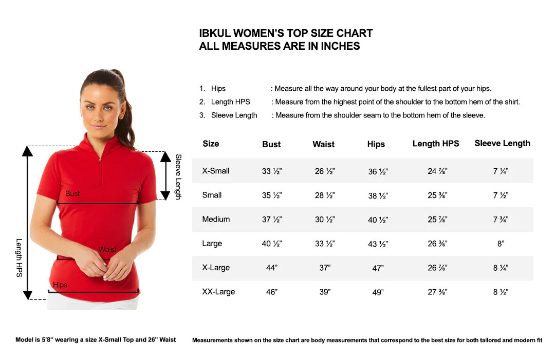 ibkul-shirts-womens size chart