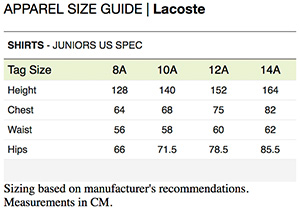 lacoste-shirts-juniors size chart