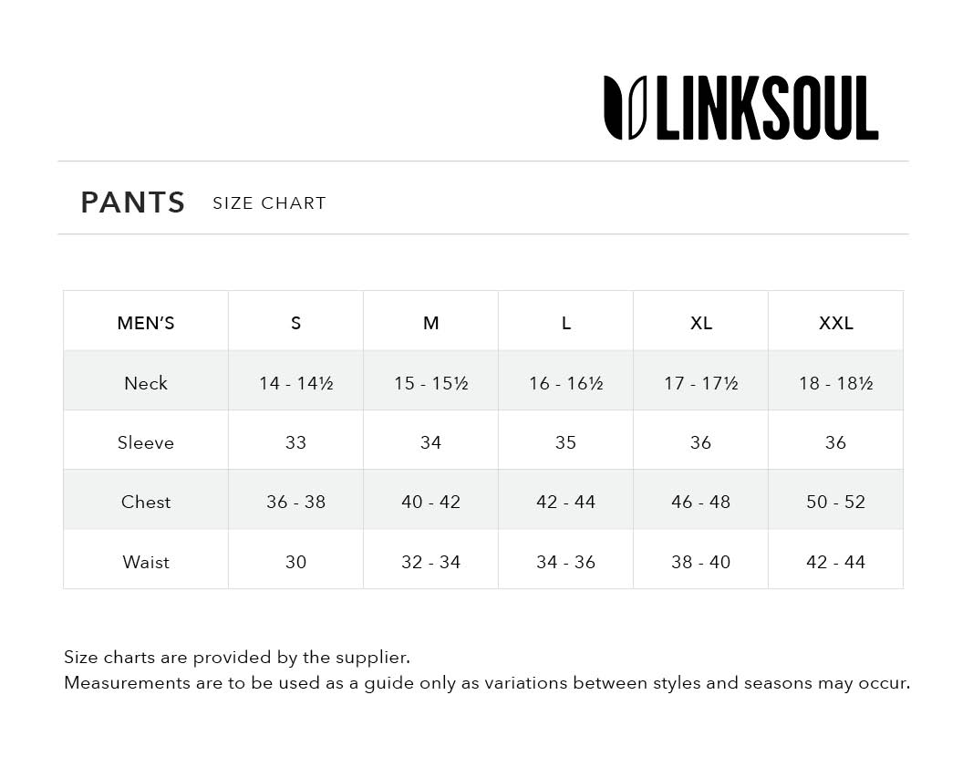 linksoul-pants-mens size chart