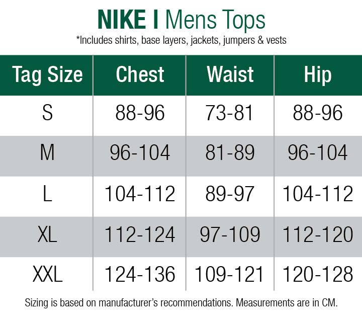 nike-jumpers-mens size chart