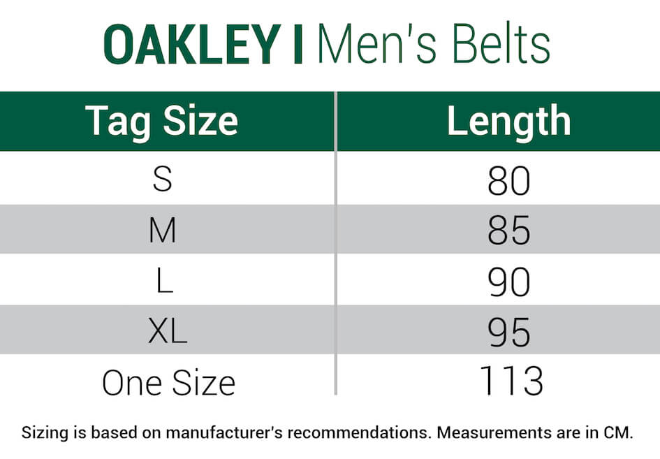 Mens Belt Size Chart