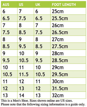 oakley-shoes-mens size chart