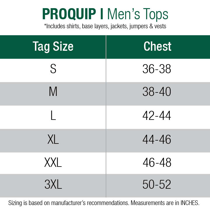 Proquip Size Chart