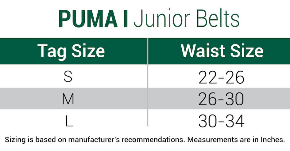 puma junior size chart