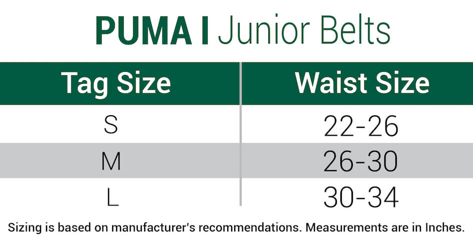 Puma Girls Size Chart