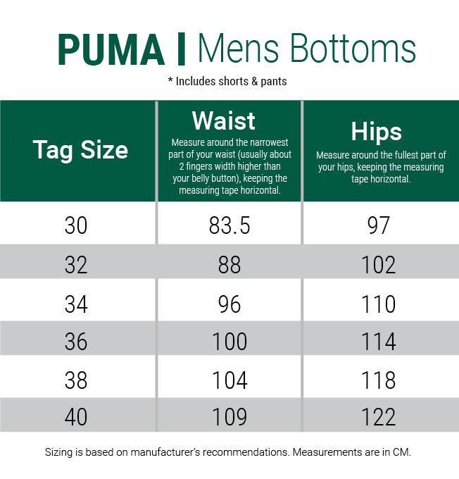 puma-shorts-mens size chart