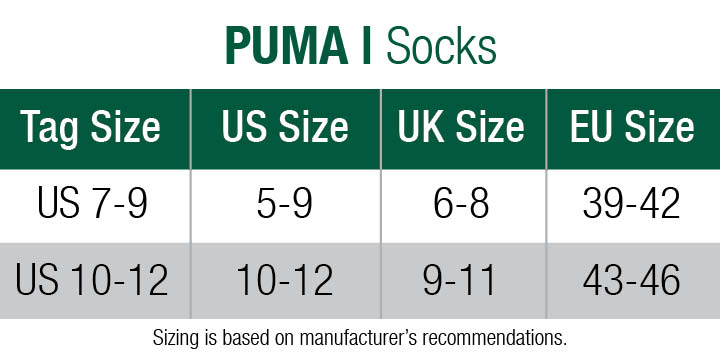 Puma Socks Size Chart