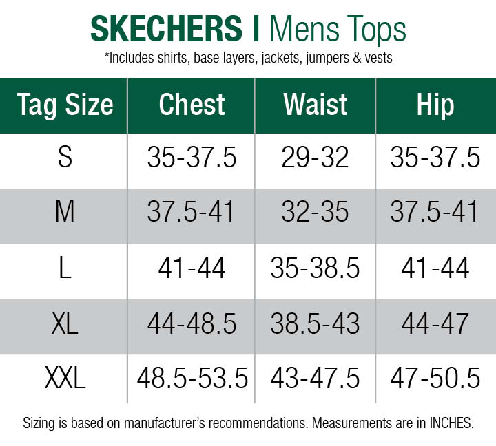 sketcher size chart