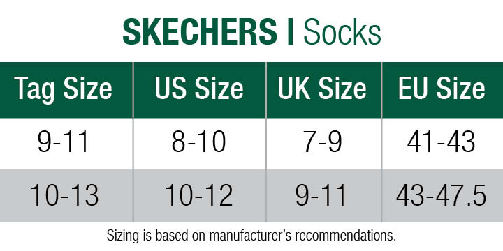 skechers sock size chart