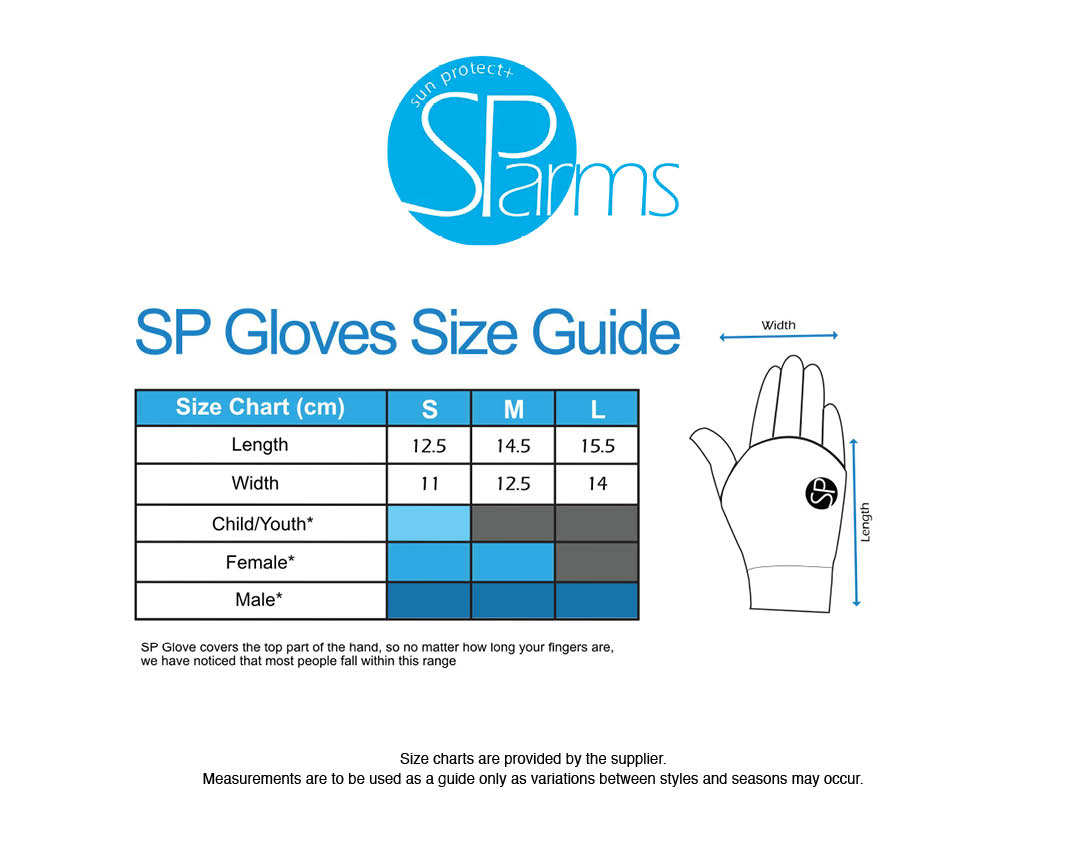 sparms-gloves-unisex size chart