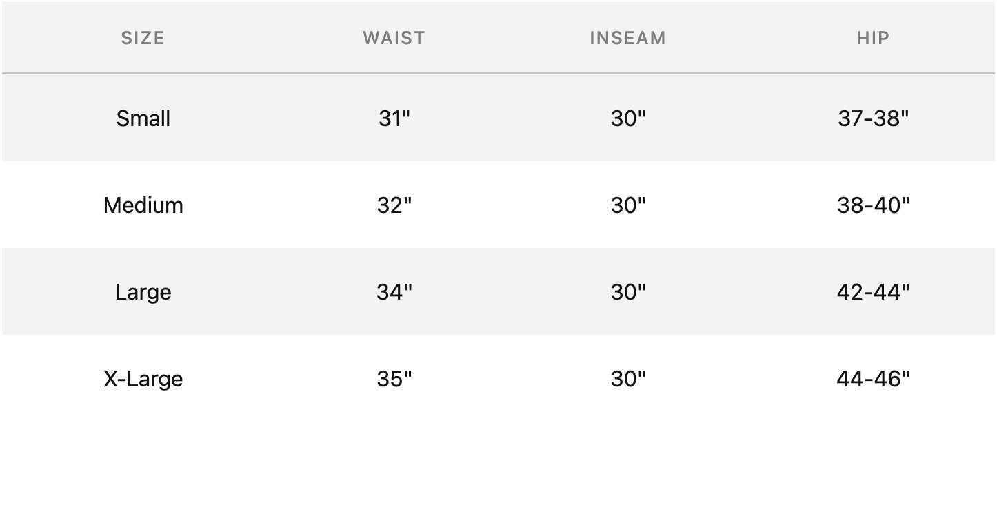 vessel-pants-mens size chart