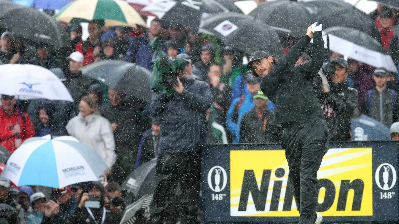 Tommy Fleetwood in British Open weather 